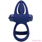 PRETTY LOVE - MAT DOUBLE RING WITH VIBRATION & STIMULATOR BLUE