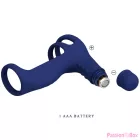 PRETTY LOVE - ELISH VIBRATING RING WITH EXTENSION BLUE