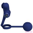 PRETTY LOVE - REMINGTON DOUBLE VIBRATING RING WITH PLUG BLUE