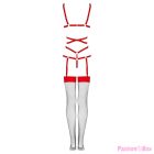 LIVCO CORSETTI FASHION - THIARA LC 20213 SET BODY + STOCKINGS RED L/XL