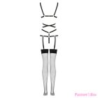 LIVCO CORSETTI FASHION - THIARA LC 20213 SET BODY + STOCKINGS BLACK L/XL