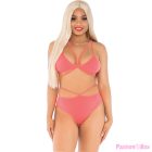 LEG AVENUE - TOP & PANTIES CORAL WITH STRAPS