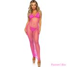 LEG AVENUE - LONG NET DRESS FUCHSIA ONE SIZE