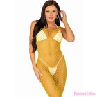 LEG AVENUE - LONG NET DRESS YELLOW ONE SIZE