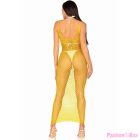 LEG AVENUE - LONG NET DRESS YELLOW ONE SIZE