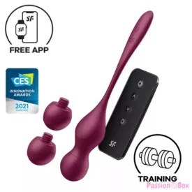   SATISFYER - LOVE BIRDS VARY VIBRATING BALLS FREE APP WINE RED