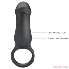 PRETTY LOVE - TRAE VIBRATING BLACK RING WITH STIMULATOR