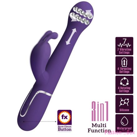 PRETTY LOVE - DEJON RABBIT VIBRATOR 3 IN 1 MULTIFUNCTION PURPLE