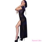 CHILIROSE - CR 4685 LONG DRESS WITH HOOD BLACK M