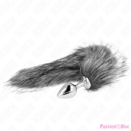 KINK - ANAL PLUG SIZE M 8 X 3.5 CM WITH SYNTHETIC TAIL 40 CM GREY
