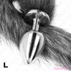 KINK - ANAL PLUG SIZE L 10 X 4 CM WITH SYNTHETIC TAIL 40 CM GREY