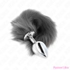 KINK - ANAL PLUG SIZE L 10 X 4 CM WITH SYNTHETIC TAIL 40 CM GREY AND WHITE