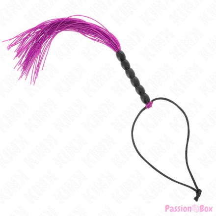 KINK - MINI SILICONE WHIP WITH 6 PURPLE BEADS 26 CM