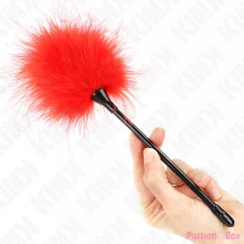 KINK - RED TICKLE FEATHERS USED FOR THE BONDAGE KIT 27 CM
