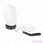 KINK - PVC LEATHER NECKLACE WITH BELT 105 CM RHINESTONE RIVET 41.5 X 4 CM