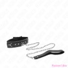 KINK - PVC LEATHER NECKLACE WITH BELT 105 CM RHINESTONE RIVET 41.5 X 4 CM