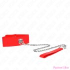 KINK - NECKLACE WITH BELT 65 CM WITH WIDE RED STRAP ADJUSTABLE 33.5-41 CM X 5 CM