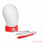 KINK - NECKLACE WITH BELT 65 CM WITH WIDE RED STRAP ADJUSTABLE 33.5-41 CM X 5 CM