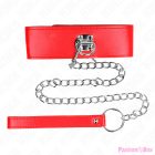 KINK - NECKLACE WITH BELT 65 CM WITH WIDE RED STRAP ADJUSTABLE 33.5-41 CM X 5 CM