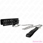 KINK - NECKLACE WITH LEASH 65 CM WITH SILVER STUDS MODEL 1 ADJUSTABLE 36-43 CM X 5 CM
