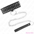 KINK - NECKLACE WITH LEASH 65 CM WITH SILVER STUDS MODEL 1 ADJUSTABLE 36-43 CM X 5 CM