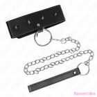 KINK - NECKLACE 65 CM WITH LEASH WITH SILVER STUDS MODEL 2 ADJUSTABLE 36-43 CM X 5 CM