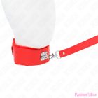 KINK - NECKLACE WITH LEASH 116 CM WITH SILVER STUDS MODEL 4 RED ADJUSTABLE 40-48 CM X 6 CM