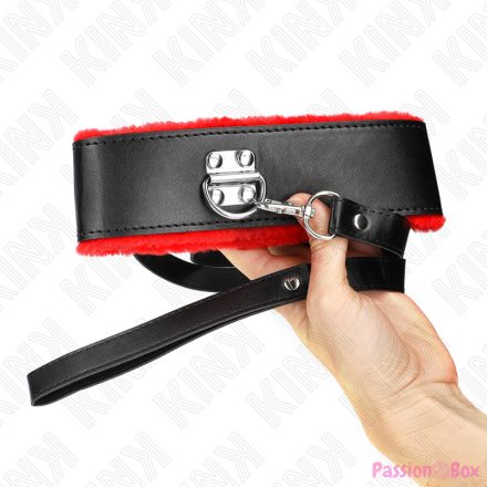 KINK - NECKLACE WITH BELT 116 CM WITH RED LEATHER STRAP ADJUSTABLE 40-48 CM X 6 CM