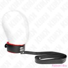 KINK - NECKLACE WITH BELT 116 CM WITH RED LEATHER STRAP ADJUSTABLE 40-48 CM X 6 CM