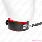 KINK - NECKLACE WITH BELT 116 CM WITH RED LEATHER STRAP ADJUSTABLE 40-48 CM X 6 CM