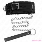 KINK - COLLAR WITH LEASH 65 CM WITH RESTRICTIONS BLACK 36-42 CM X 5.5 CM