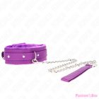 KINK - COLLAR WITH LEASH 65 CM WITH RESTRICTIONS PURPLE 36-42 CM X 5.5 CM