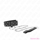 KINK - NECKLACE WITH LEASH 65 CM WITH SILVER STUDS MODEL 5 ADJUSTABLE 36-43 CM X 5 CM