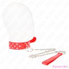 KINK - RING RIVET STRAP NECKLACE WITH BELT 65 CM RED ADJUSTABLE 36-50 CM X 3.8 CM