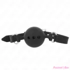 KINK - FULL SILICONE GAG 55 x 2 CM WITH 4.5 CM BALL SIZE M BLACK ADJUSTABLE 35-51 CM