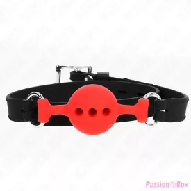   KINK - FULL SILICONE GAG 55 x 2 CM WITH 4 CM BALL SIZE S RED ADJUSTABLE 35-51 CM
