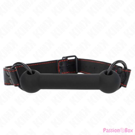 KINK - BONE GAG WITH LEATHERETTE STRAP BLACK ADJUSTABLE 41-57 CM