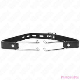   KINK - METAL HOOK GAG 11.5 CM WITH LEATHERETTE STRAP ADJUSTABLE 39-58 CM X 2 CM