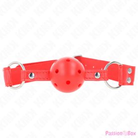 KINK - COMPLETE RED HOLLOW HARD BALL GAG 62 x 2 CM