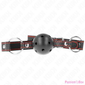 KINK - HOLLOW HARD BLACK BALL GAG MODEL 2 65 x 2.5 CM