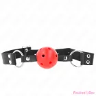 KINK - BREATHABLE BALL 4 CM GAG WITH DOUBLE RIVET RED 62.5 x 2.5 CM ADJUSTABLE 42-58 CM