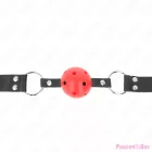 KINK - BREATHABLE BALL 4 CM GAG WITH DOUBLE RIVET RED 62.5 x 2.5 CM ADJUSTABLE 42-58 CM