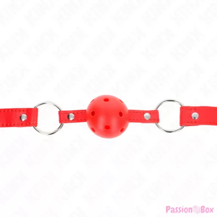 KINK - BREATHABLE BALL 4 CM GAG WITH DOUBLE RIVET MODEL 1 RED 62.5 x 2.5 CM ADJUSTABLE 42-58 CM