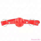 KINK - BREATHABLE BALL 4 CM GAG WITH DOUBLE RIVET MODEL 1 RED 62.5 x 2.5 CM ADJUSTABLE 42-58 CM