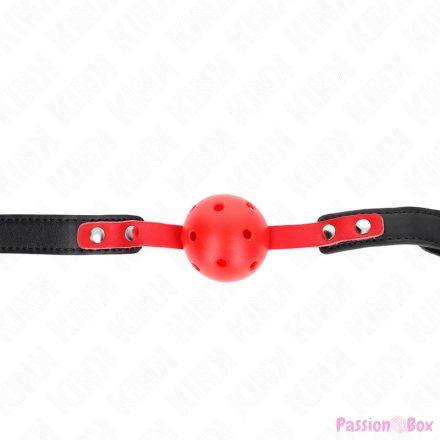 KINK - RED HOLLOW HARD BALL 4 CM GAG BLACK STRAP 60 x 2 CM ADJUSTABLE 37-52 CM