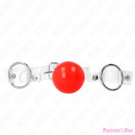 KINK - RED TRANSPARENT PVC BALL 4 CM GAG ADJUSTABLE