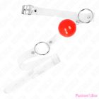 KINK - RED TRANSPARENT PVC BALL 4 CM GAG ADJUSTABLE