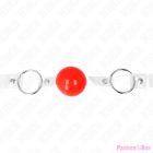 KINK - RED TRANSPARENT PVC BALL 4 CM GAG ADJUSTABLE