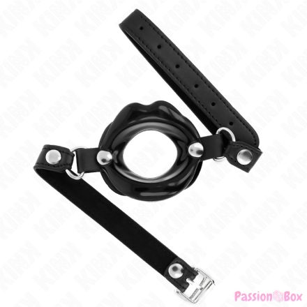 KINK - LIP 8 CM GAG WITH BLACK LEATHERETTE STRAP 63 x 2 CM ADJUSTABLE 39-58 CM
