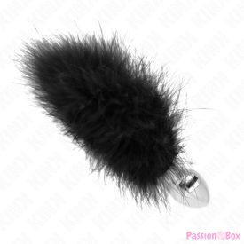  KINK - STAINLESS STEEL ANAL PLUG 11 x 7 CM WITH FEATHER 11 CM